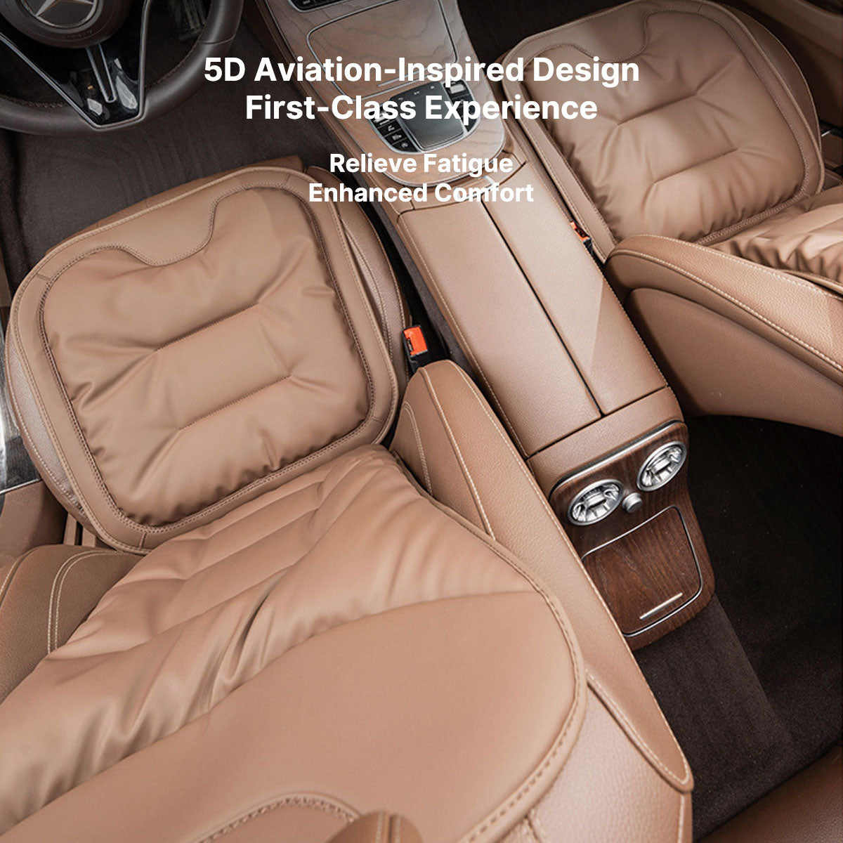 Complete Set of Breathable Leather Car Seat Covers in Napa Style