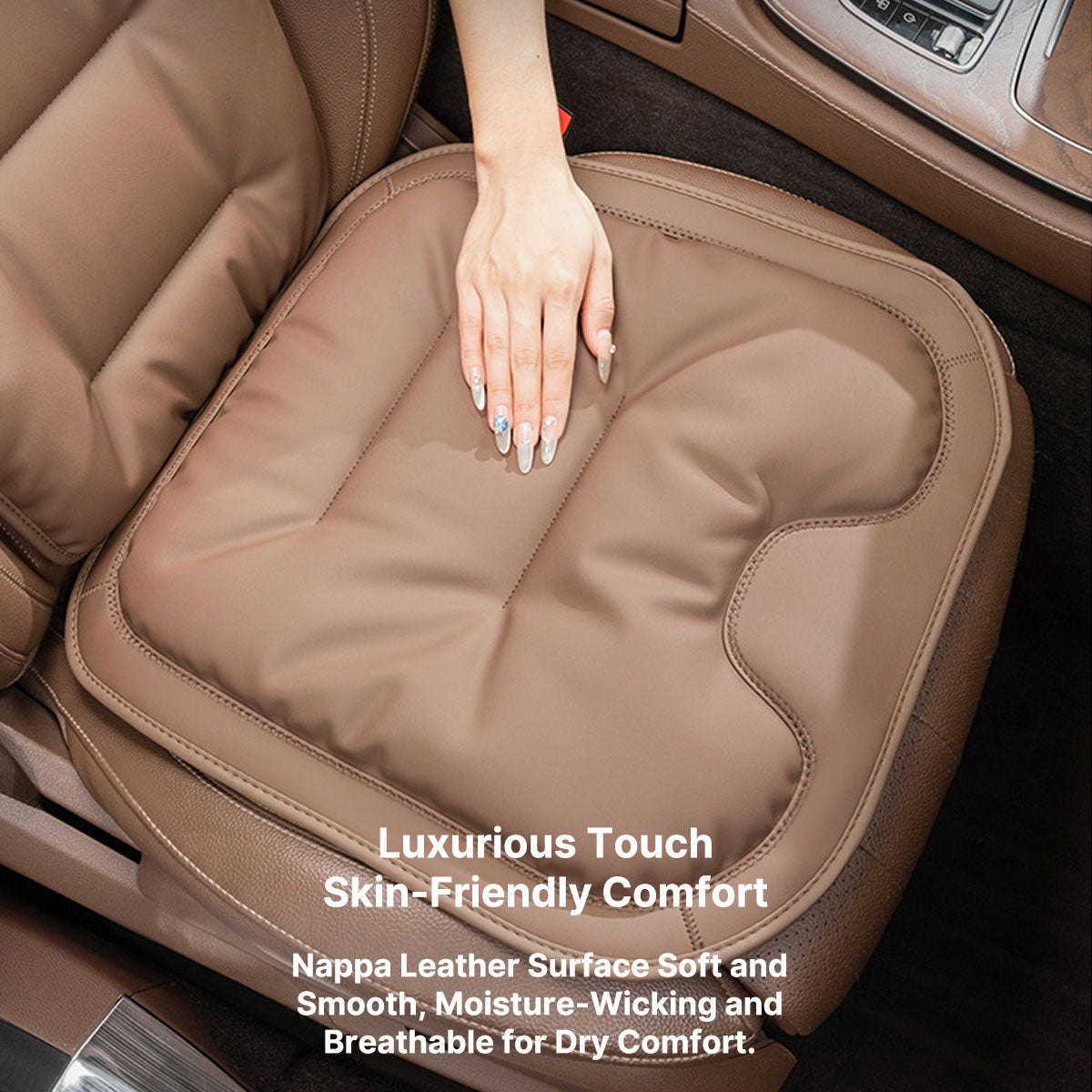Complete Set of Breathable Leather Car Seat Covers in Napa Style