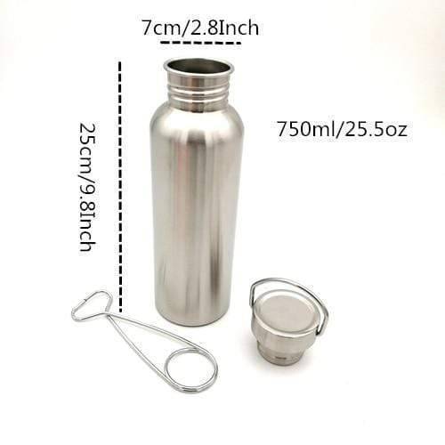 Bushcraft Water Bottle with Wide Mouth - Stainless Steel