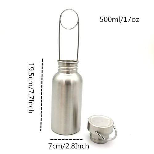 Bushcraft Water Bottle with Wide Mouth - Stainless Steel