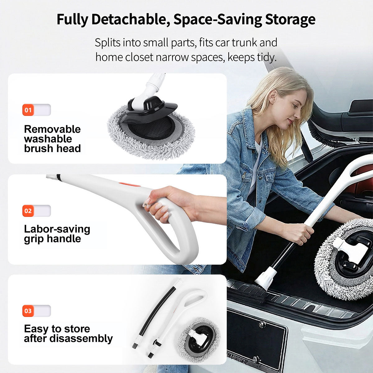 Ergonomic Handle Car Cleaning Mop Set