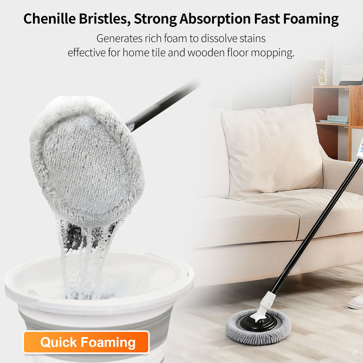 Ergonomic Handle Car Cleaning Mop Set