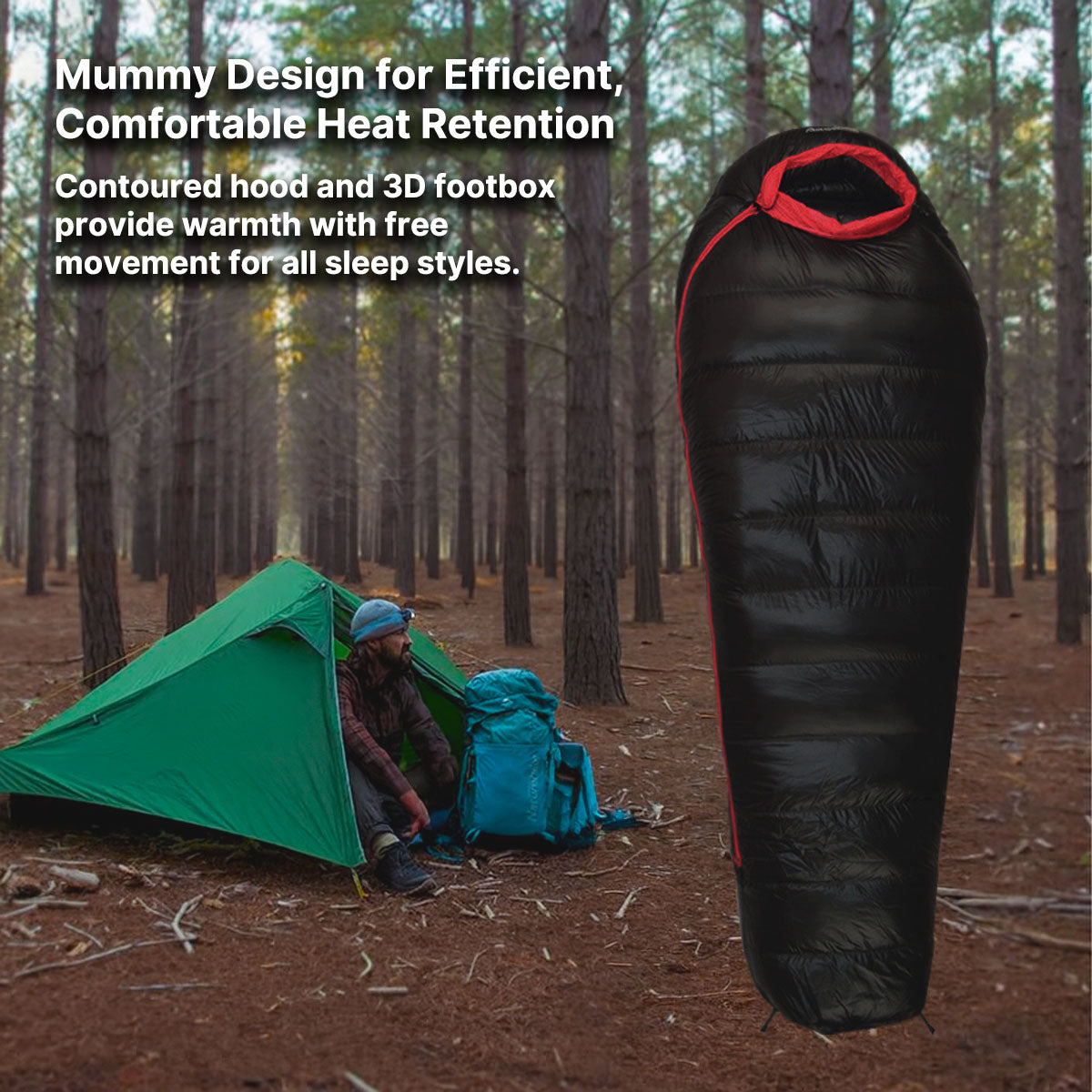 Down Mummy Sleeping Bag for Extreme Weather Conditions
