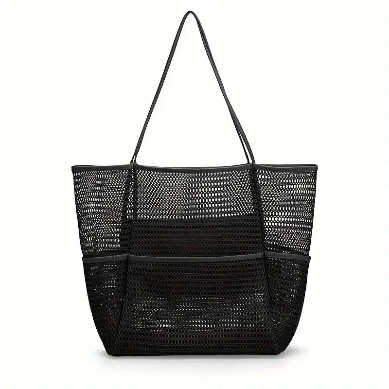 Mesh Tote Bag for Beach with Multiple Pockets