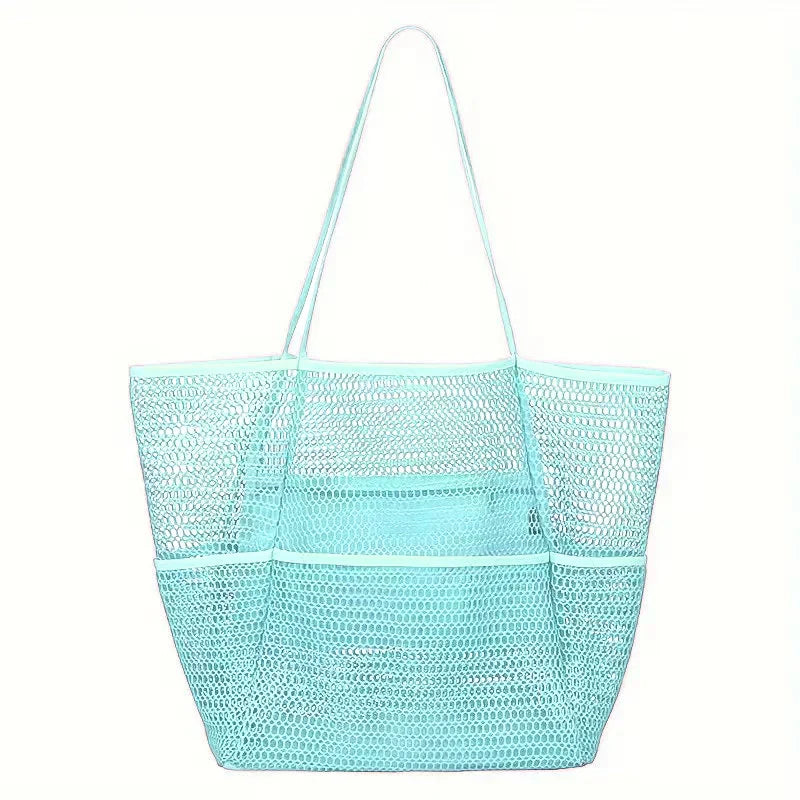 Mesh Tote Bag for Beach with Multiple Pockets