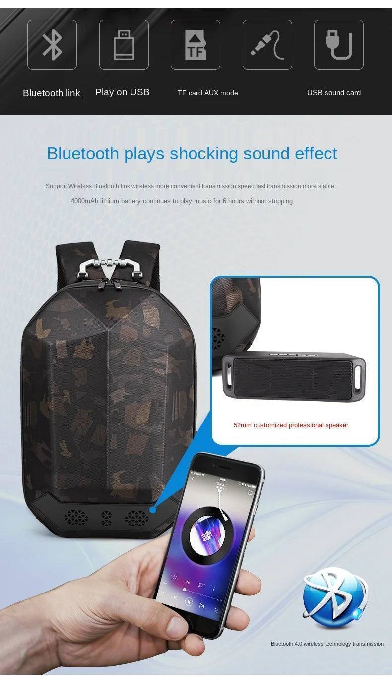 Durable Travel Backpack for Outdoor Use - Unisex Music Box Design