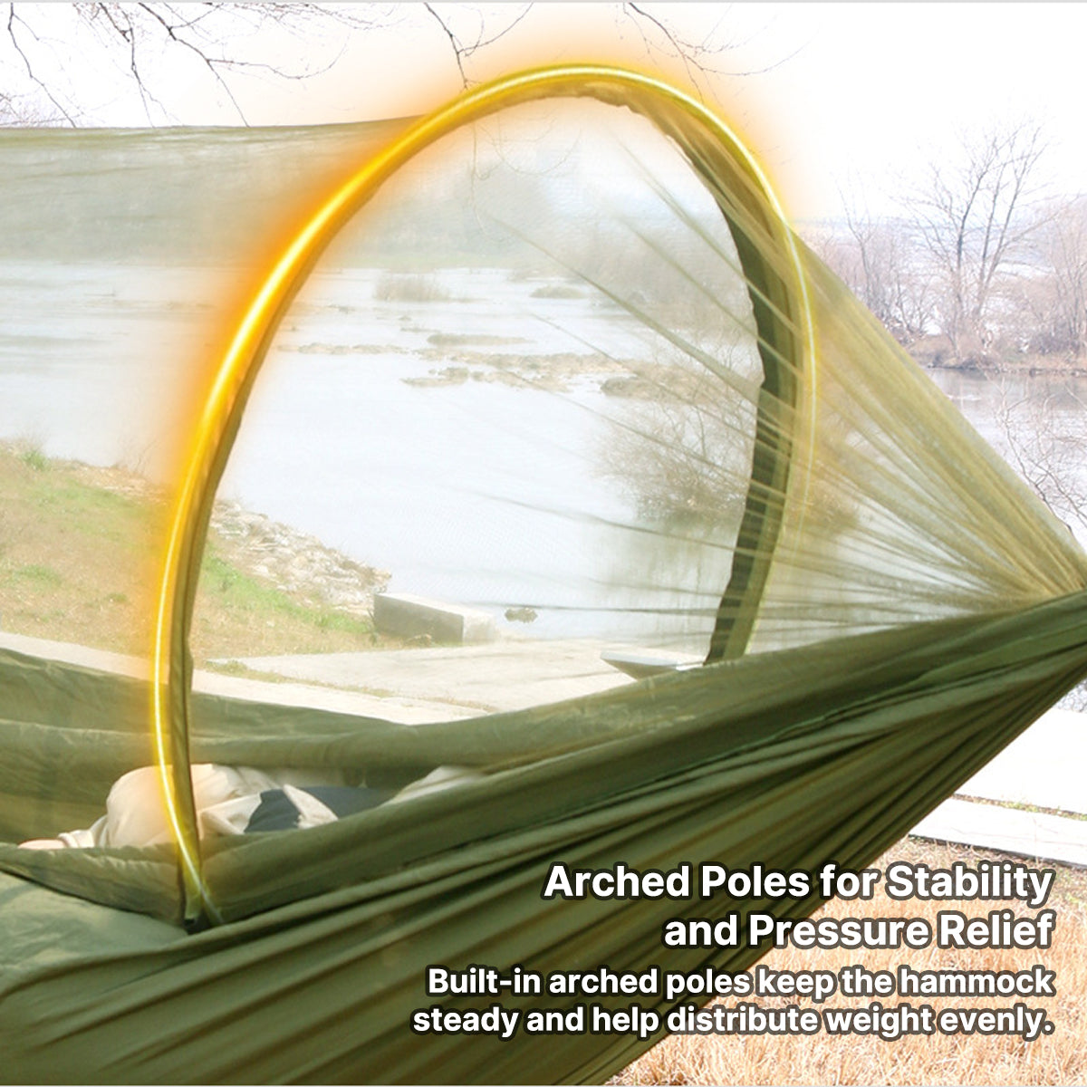 Hammock for Camping with Integrated Mosquito Netting – Portable Design