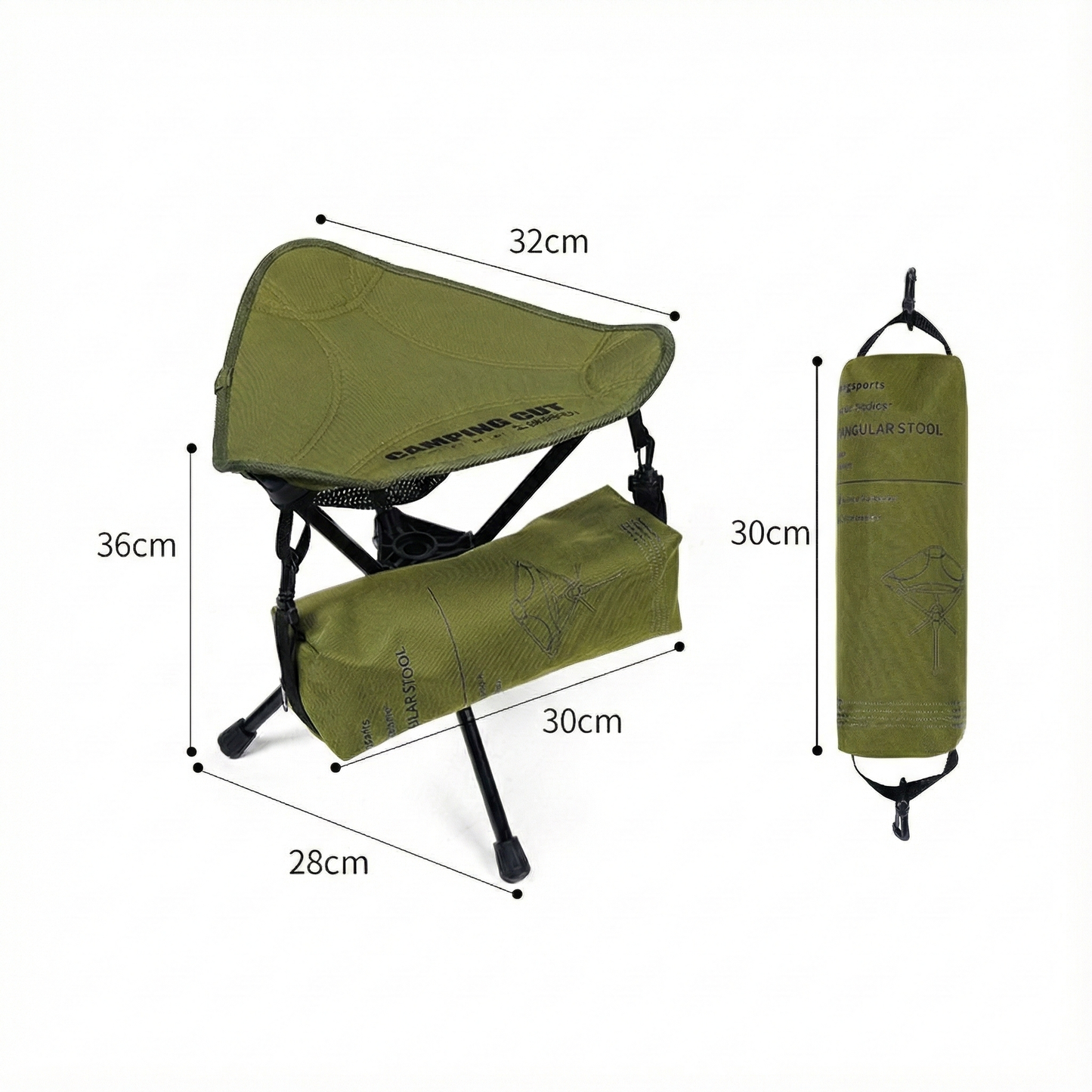 Camping Stool with 360° Rotation – Portable and Foldable