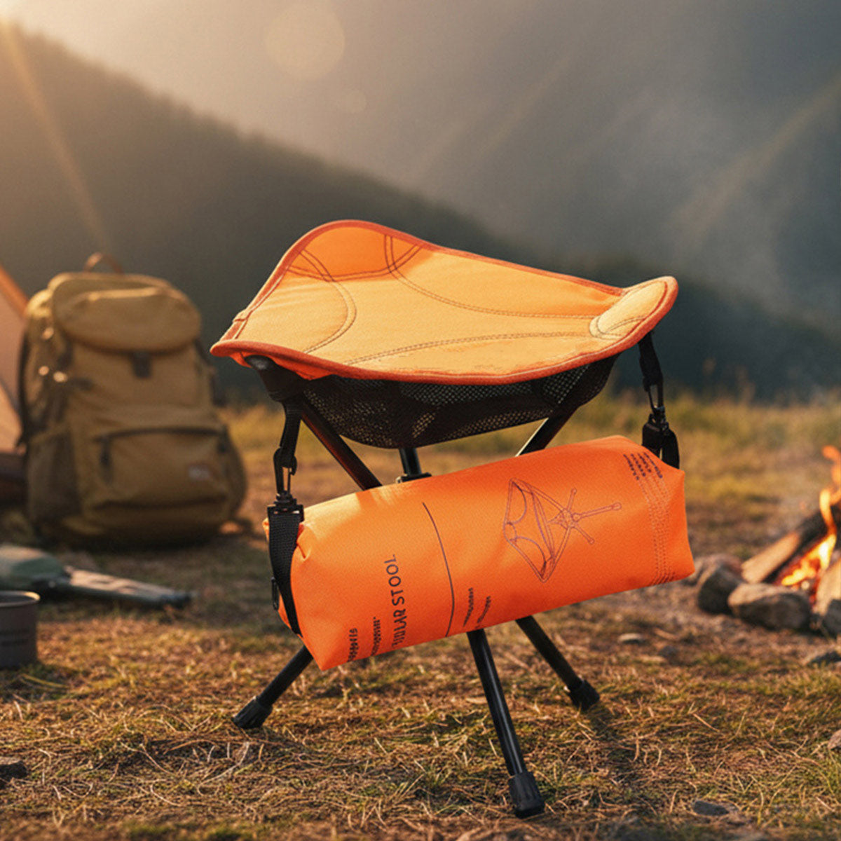 Camping Stool with 360° Rotation – Portable and Foldable