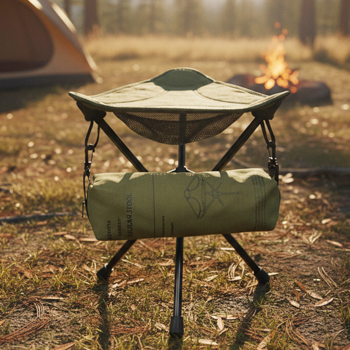 Camping Stool with 360° Rotation – Portable and Foldable