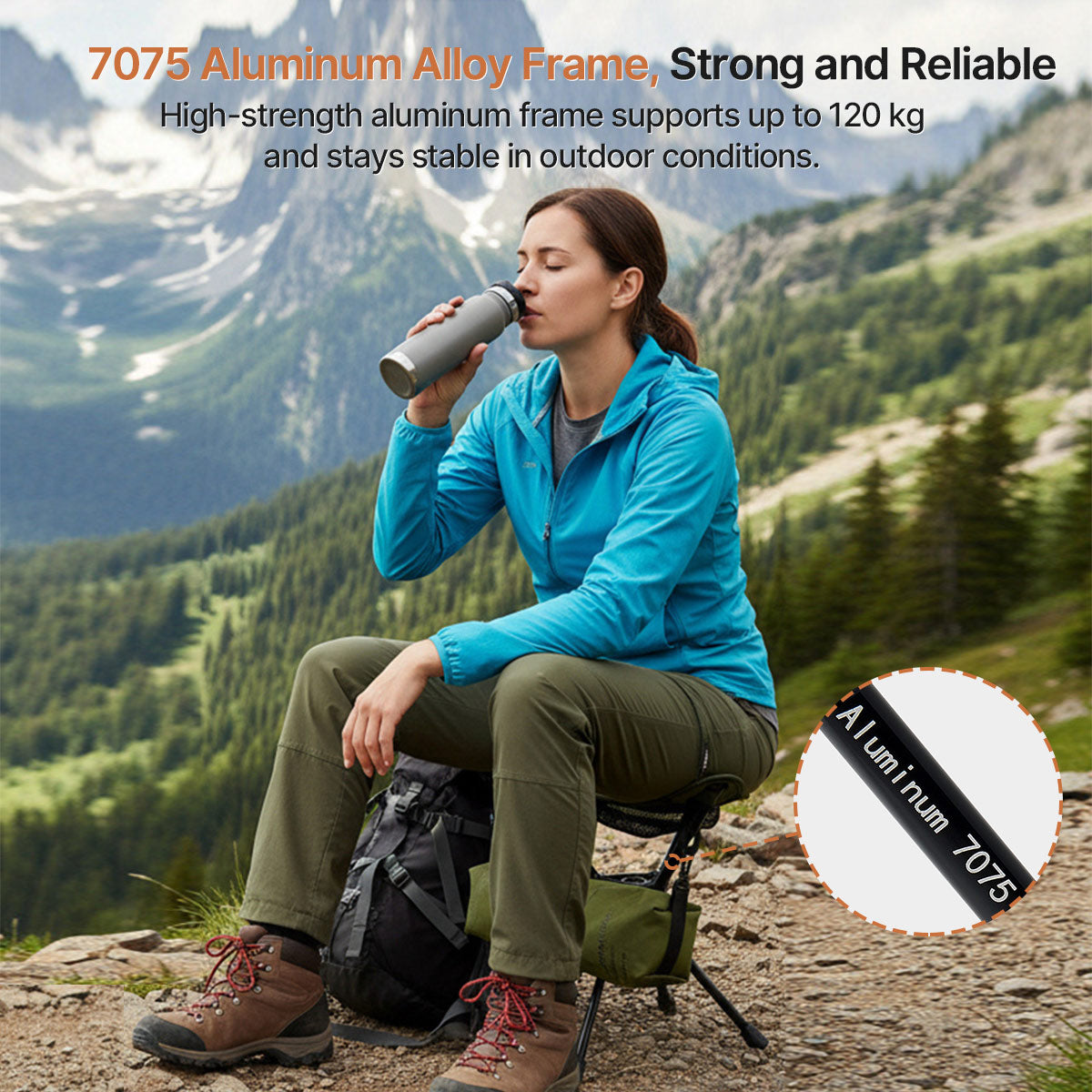 Camping Stool with 360° Rotation – Portable and Foldable