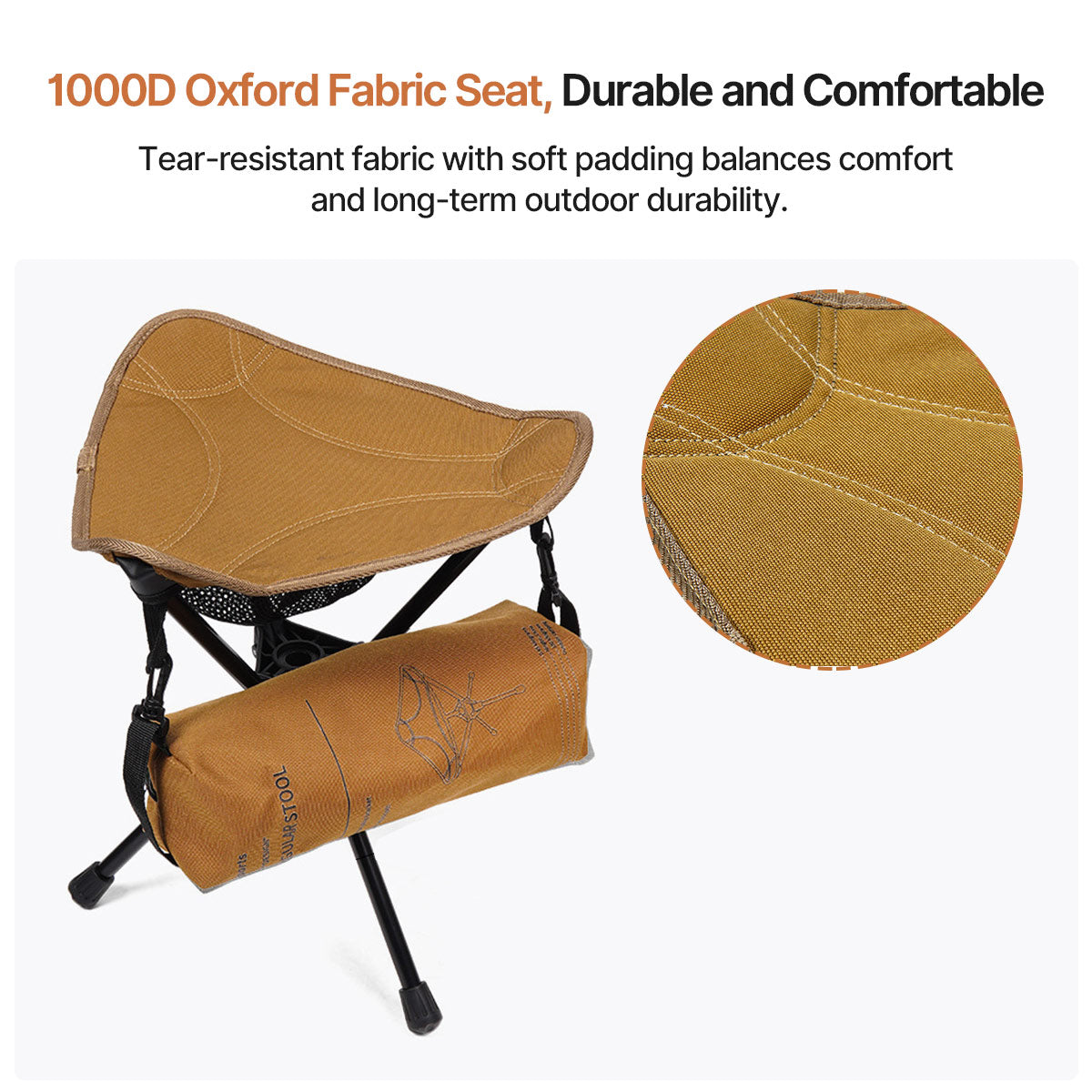 Camping Stool with 360° Rotation – Portable and Foldable