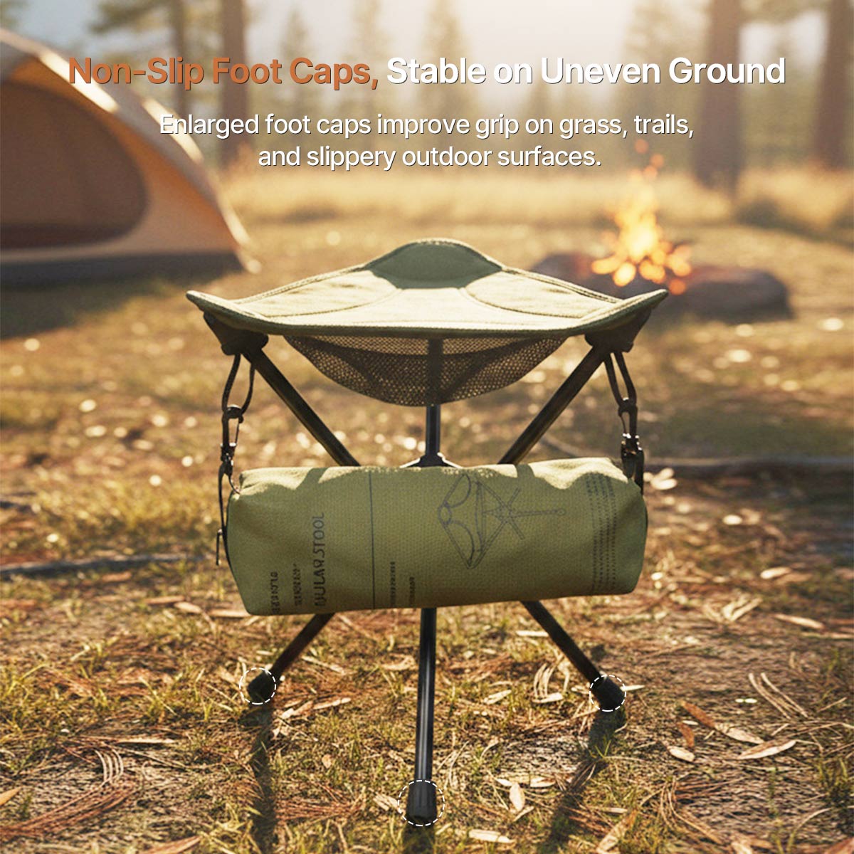 Camping Stool with 360° Rotation – Portable and Foldable