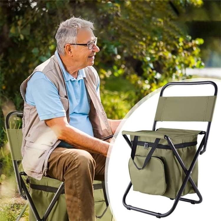 Folding Camping Chair with Cooler Bag – Portable Outdoor Seating
