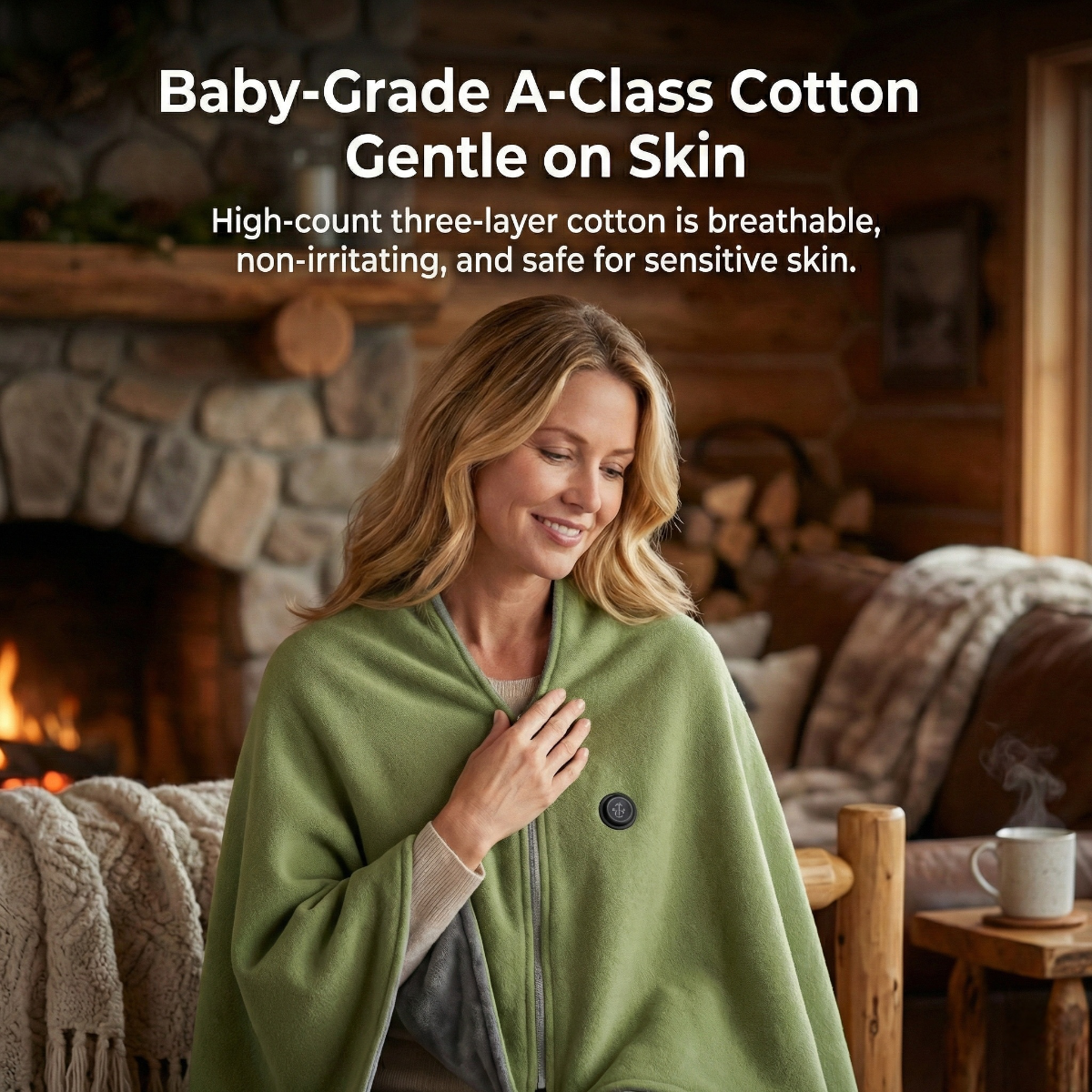 Electric Heated Shawl Blanket with USB for Portability