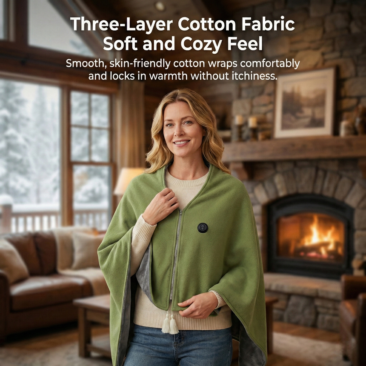 Electric Heated Shawl Blanket with USB for Portability