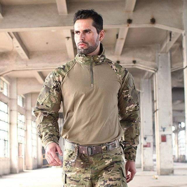 Combat Tactical Shirt with 1/4 Zip Design