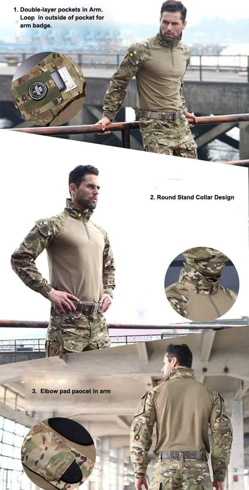 Combat Tactical Shirt with 1/4 Zip Design