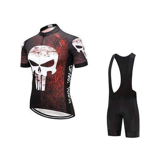 MTB Cycling Jersey and Padded Shorts Set for Skull Road