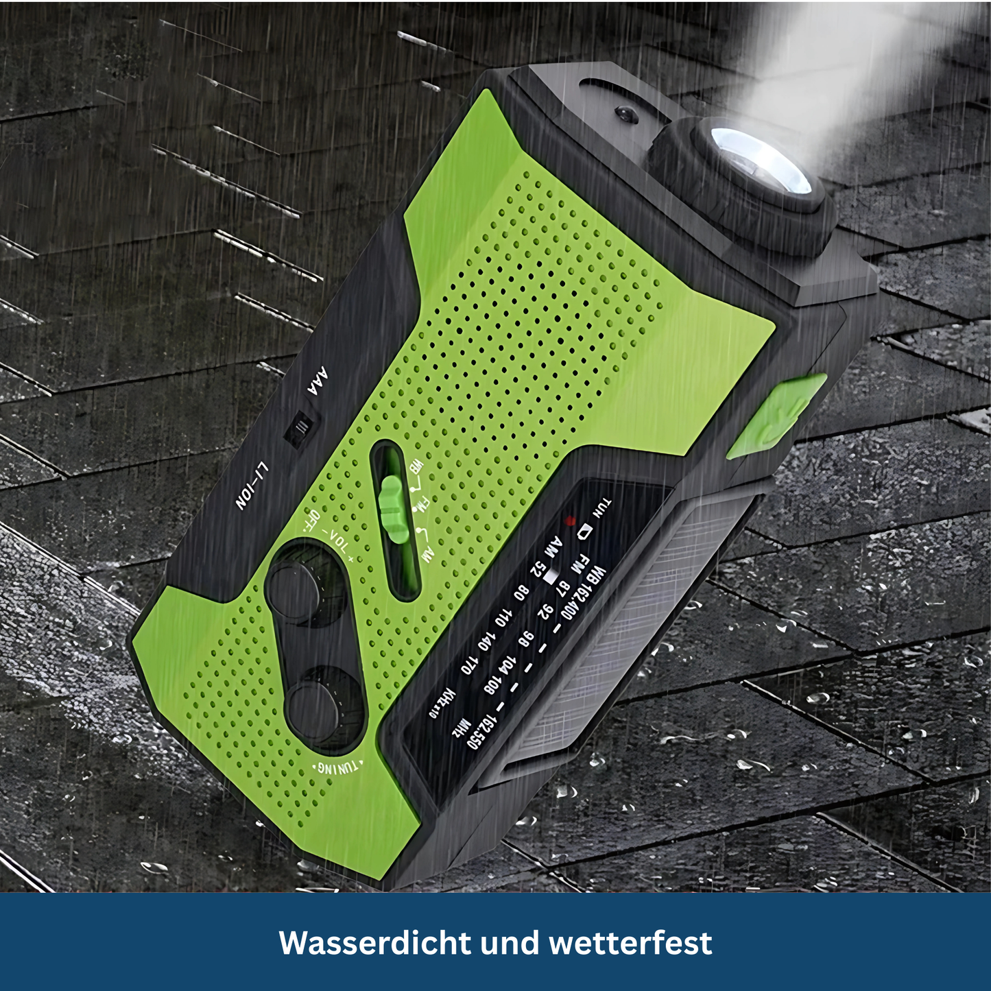 Emergency Radio with Solar and Hand Crank Power