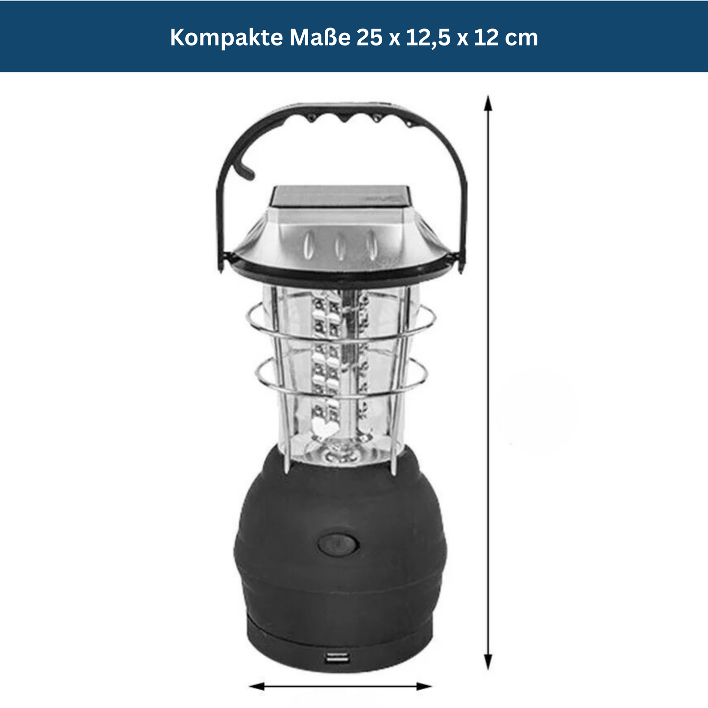 Camping Lantern with USB Rechargeable Solar Power