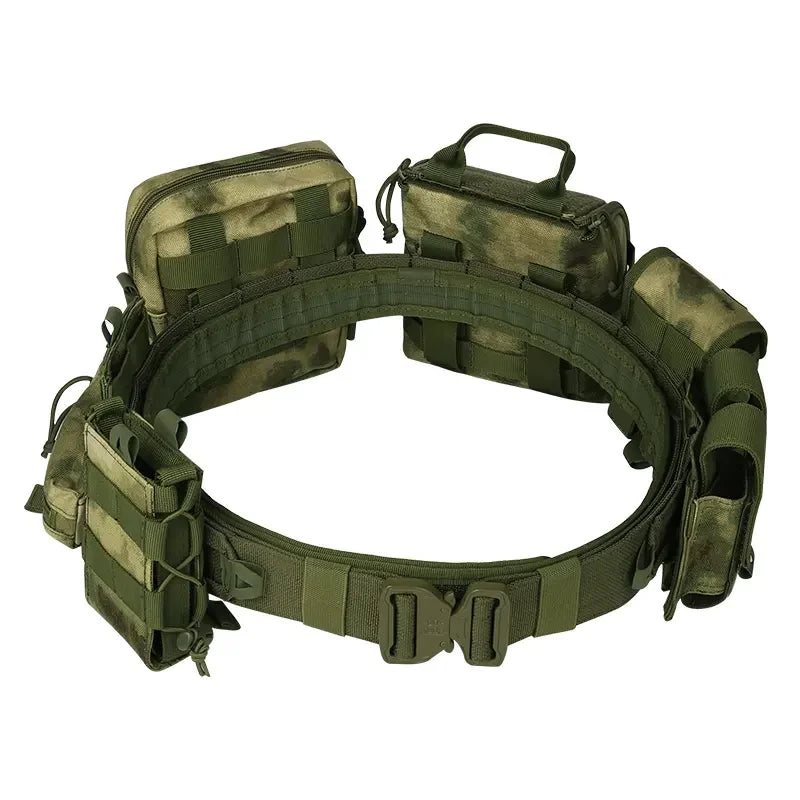Combat Utility Belt Featuring 8-in-1 Molle Pouch System