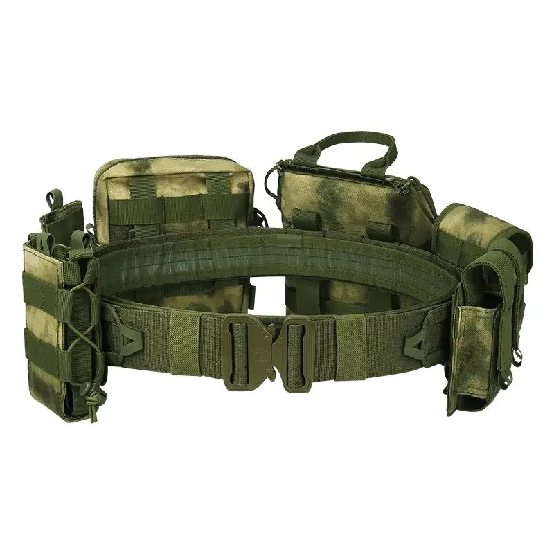 Combat Utility Belt Featuring 8-in-1 Molle Pouch System