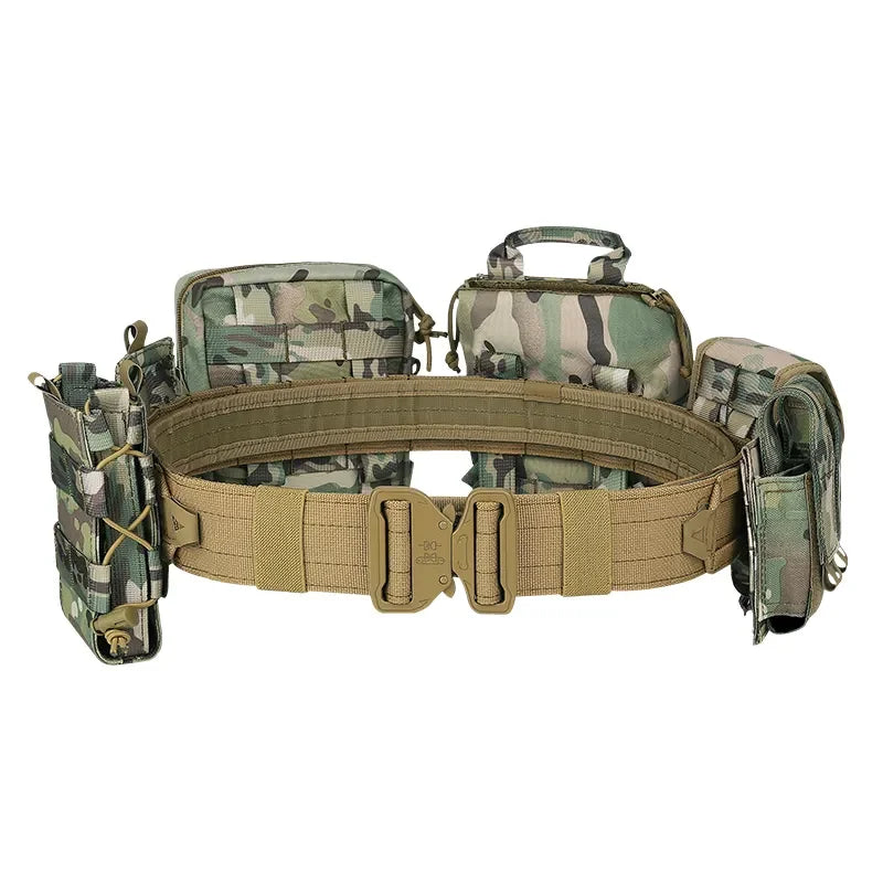 Combat Utility Belt Featuring 8-in-1 Molle Pouch System