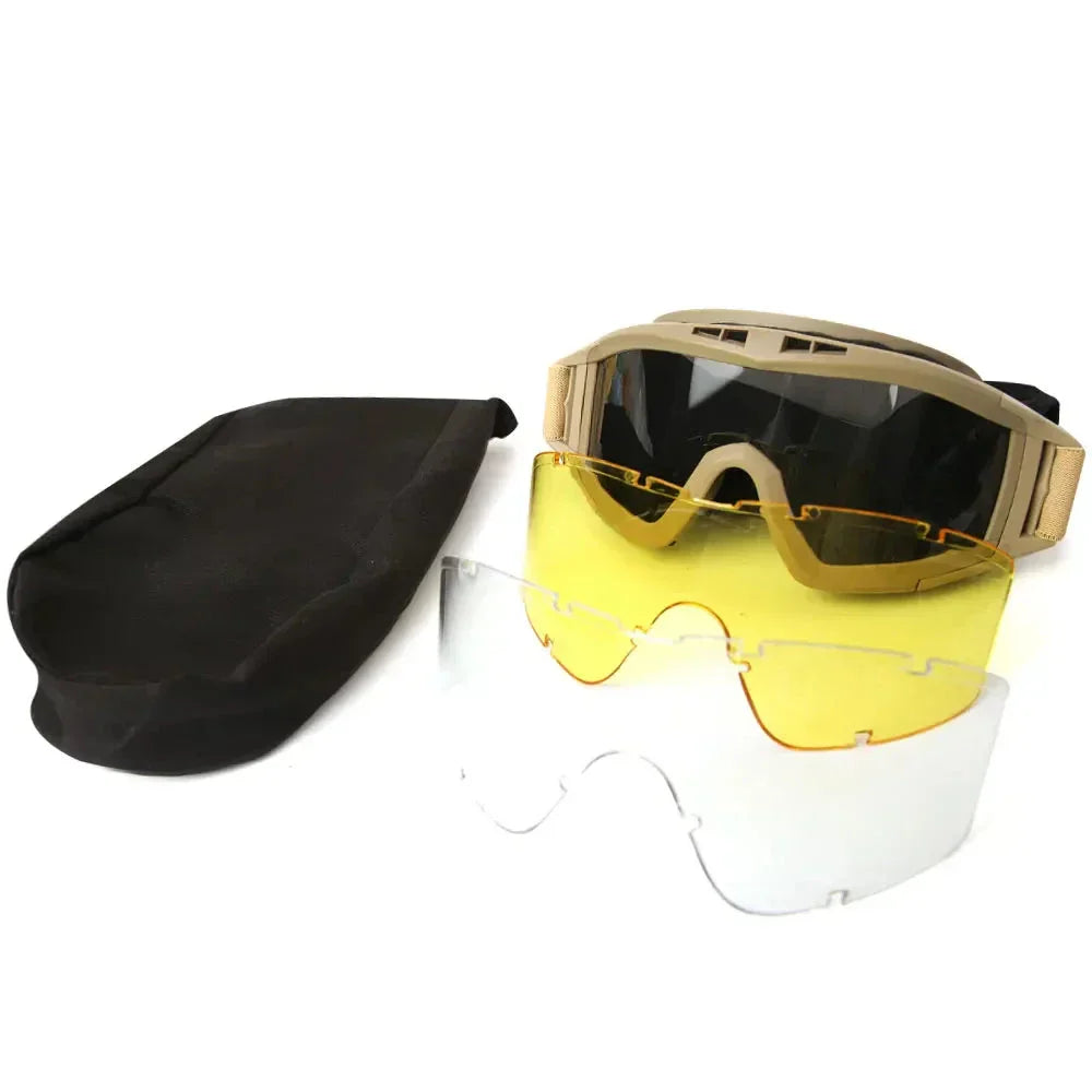 Interchangeable Anti-Fog Lenses Tactical Goggles