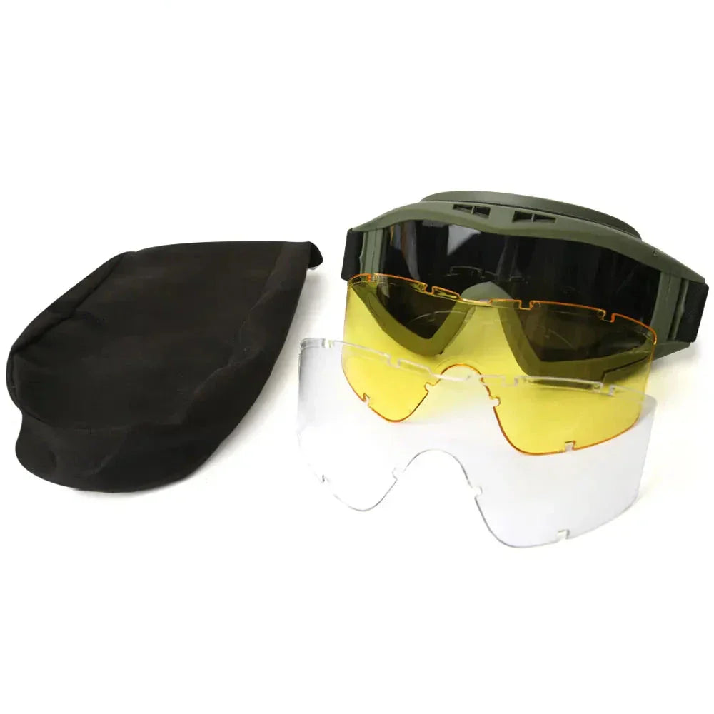 Interchangeable Anti-Fog Lenses Tactical Goggles