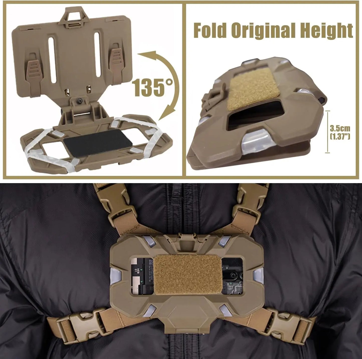 Chest Mount for Phones – Tactical MOLLE Folding Holder