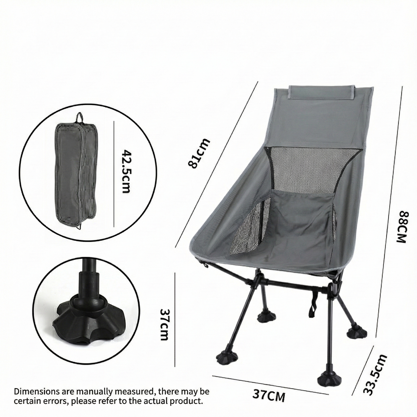 Lightweight Portable Camping Chair - Foldable Design