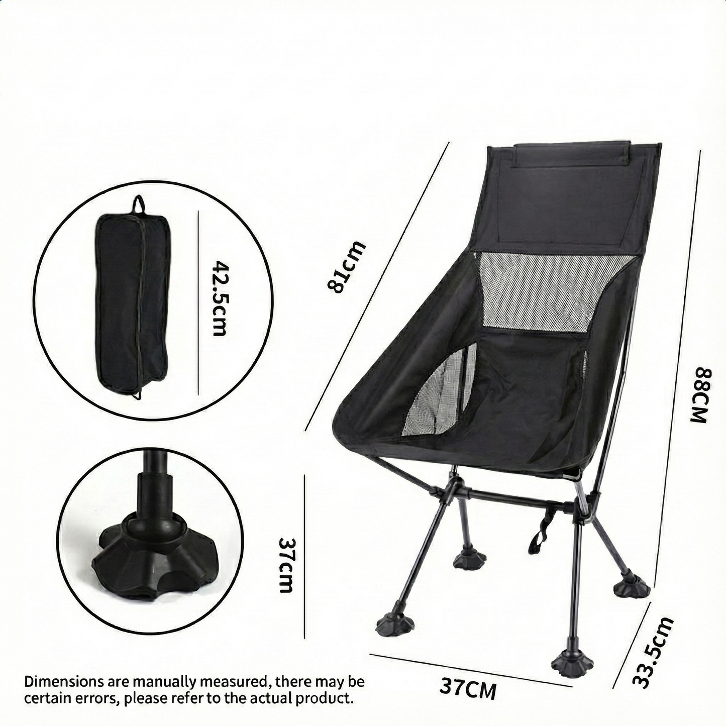 Lightweight Portable Camping Chair - Foldable Design
