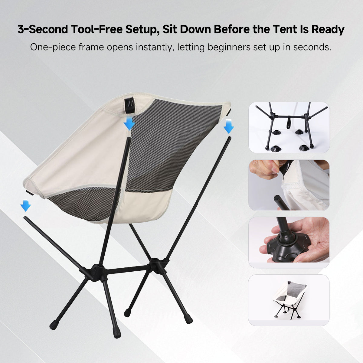 Lightweight Portable Camping Chair - Foldable Design
