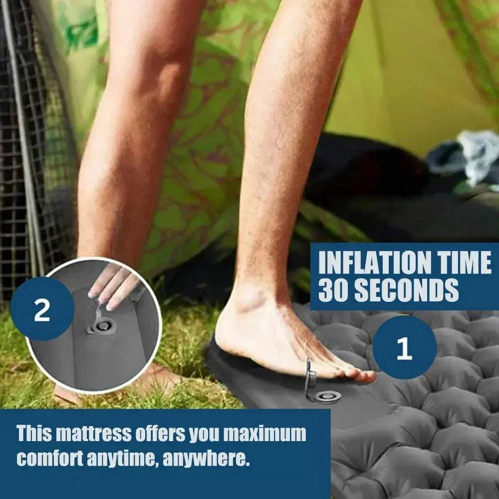 Inflatable Camping Mattress with Integrated Pump – Ultralight Design