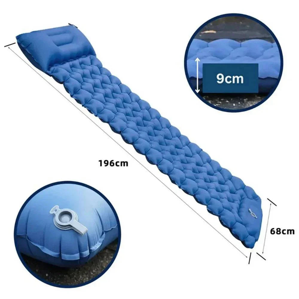Inflatable Camping Mattress with Integrated Pump – Ultralight Design