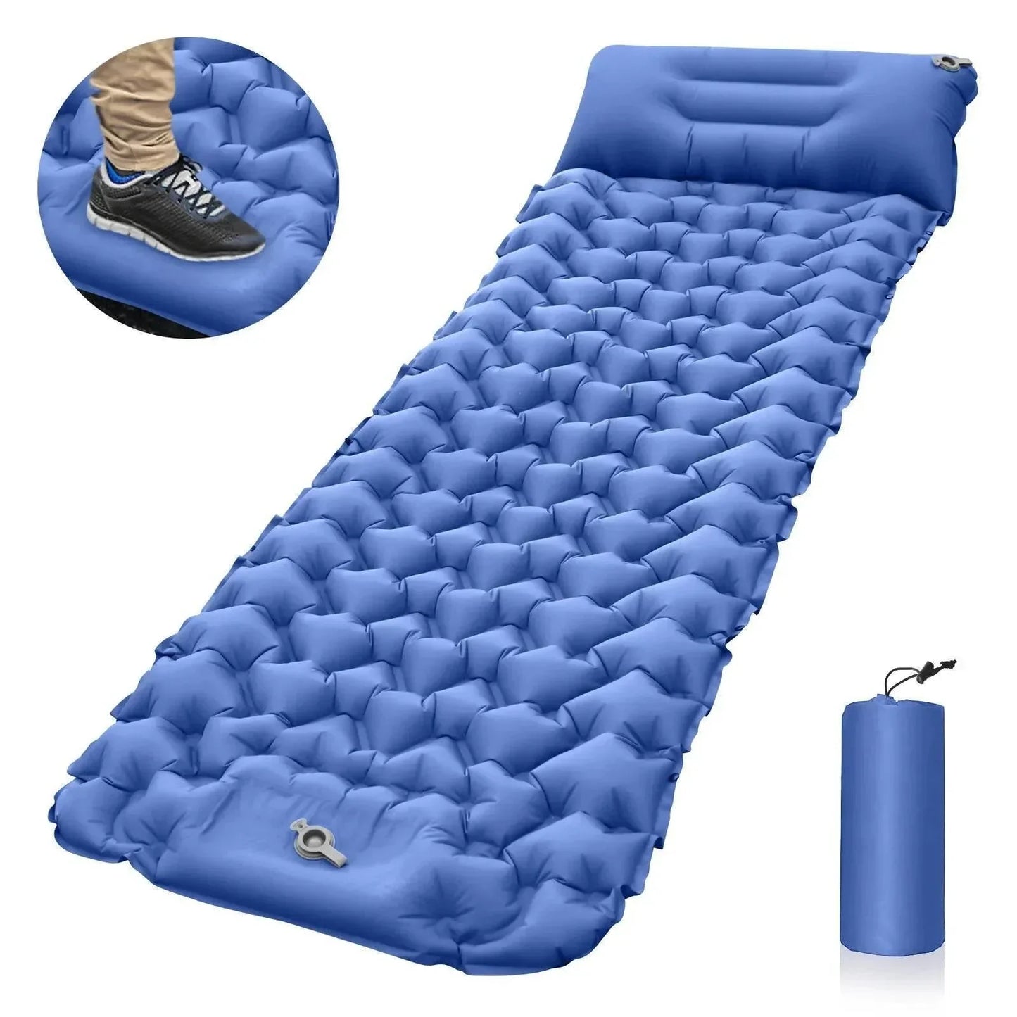 Inflatable Camping Mattress with Integrated Pump – Ultralight Design