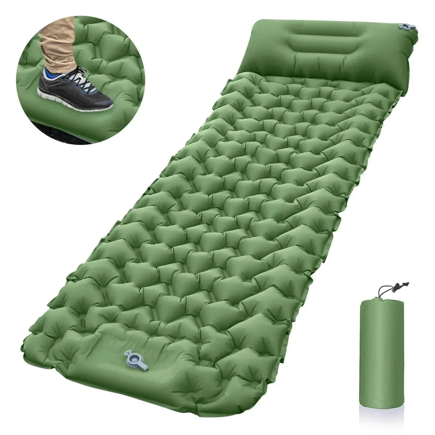Inflatable Camping Mattress with Integrated Pump – Ultralight Design