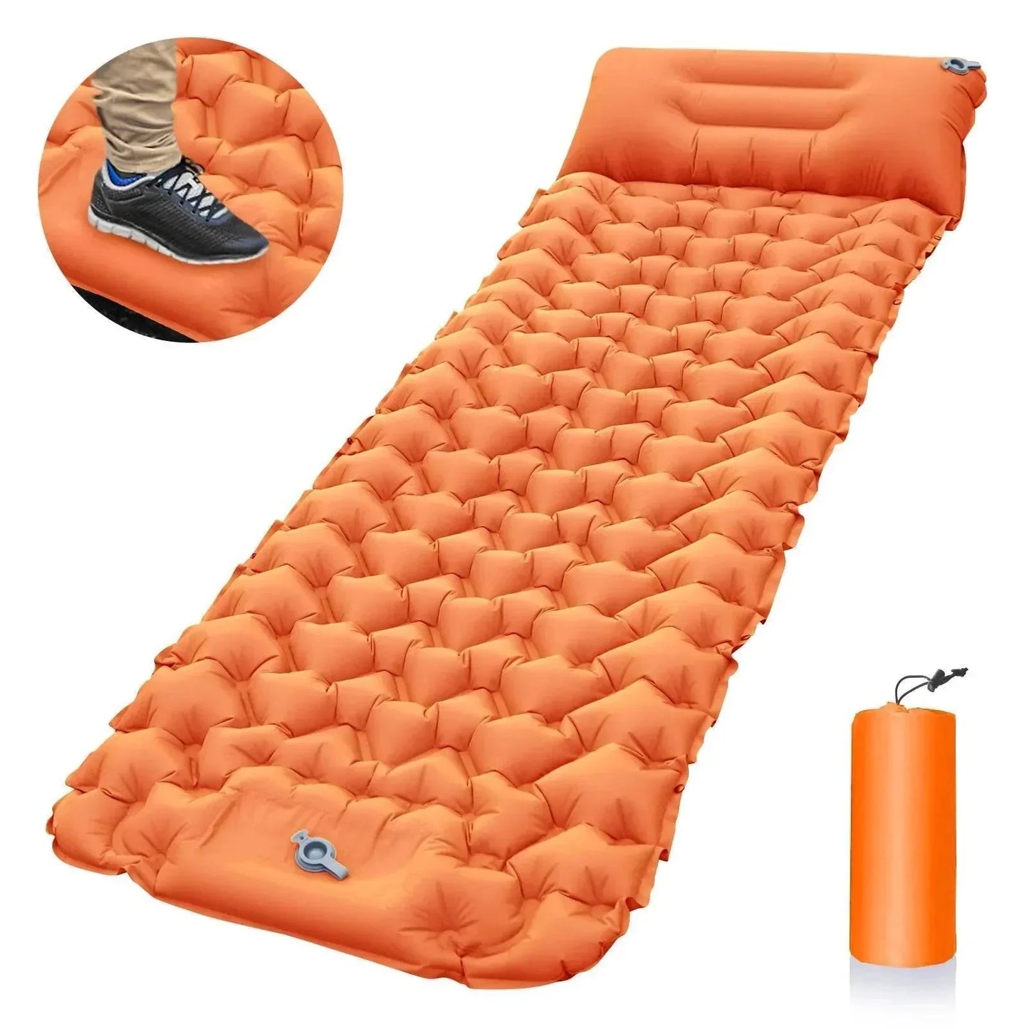 Inflatable Camping Mattress with Integrated Pump – Ultralight Design