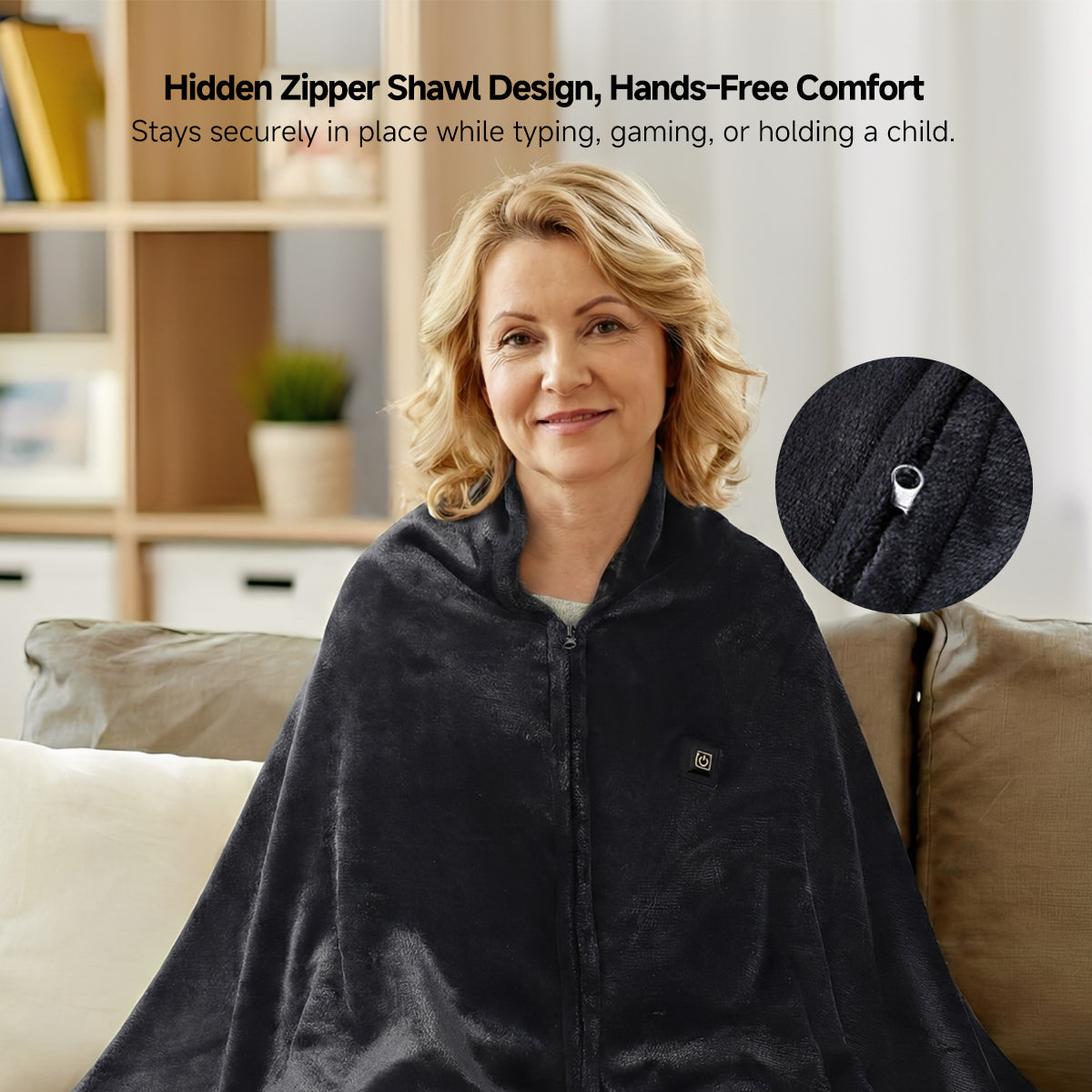 Heated USB Blanket Shawl for Winter Comfort