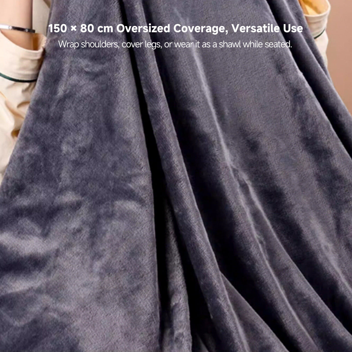 Heated USB Blanket Shawl for Winter Comfort