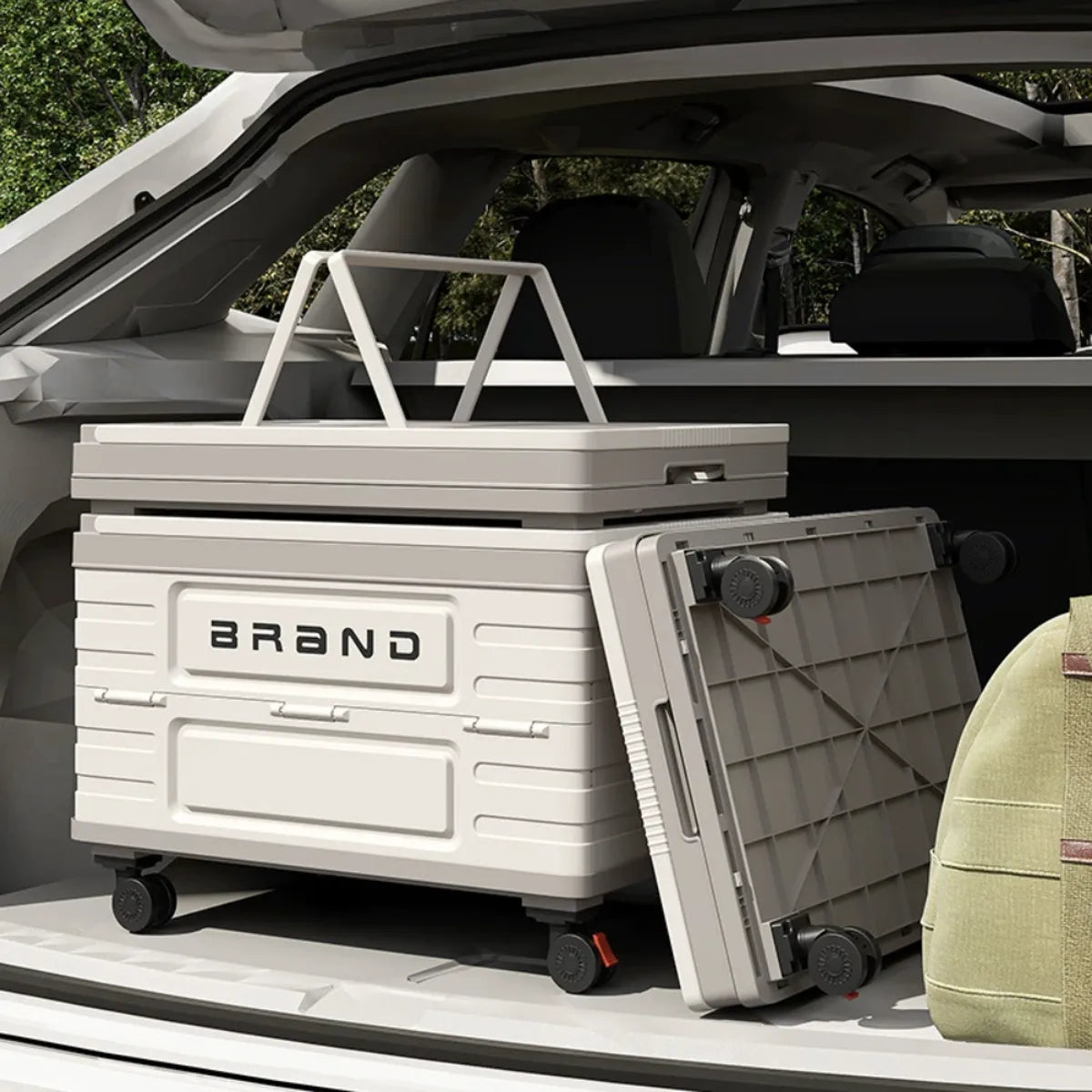 Collapsible Storage Container with Snap Lid and Wheels