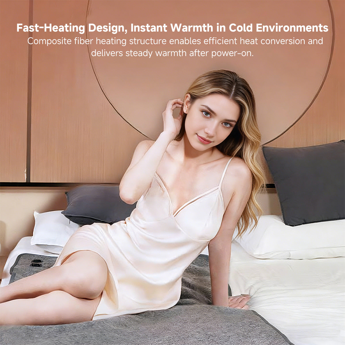 Electric Blanket with 3-Zone Heating and USB Fast Warm-Up