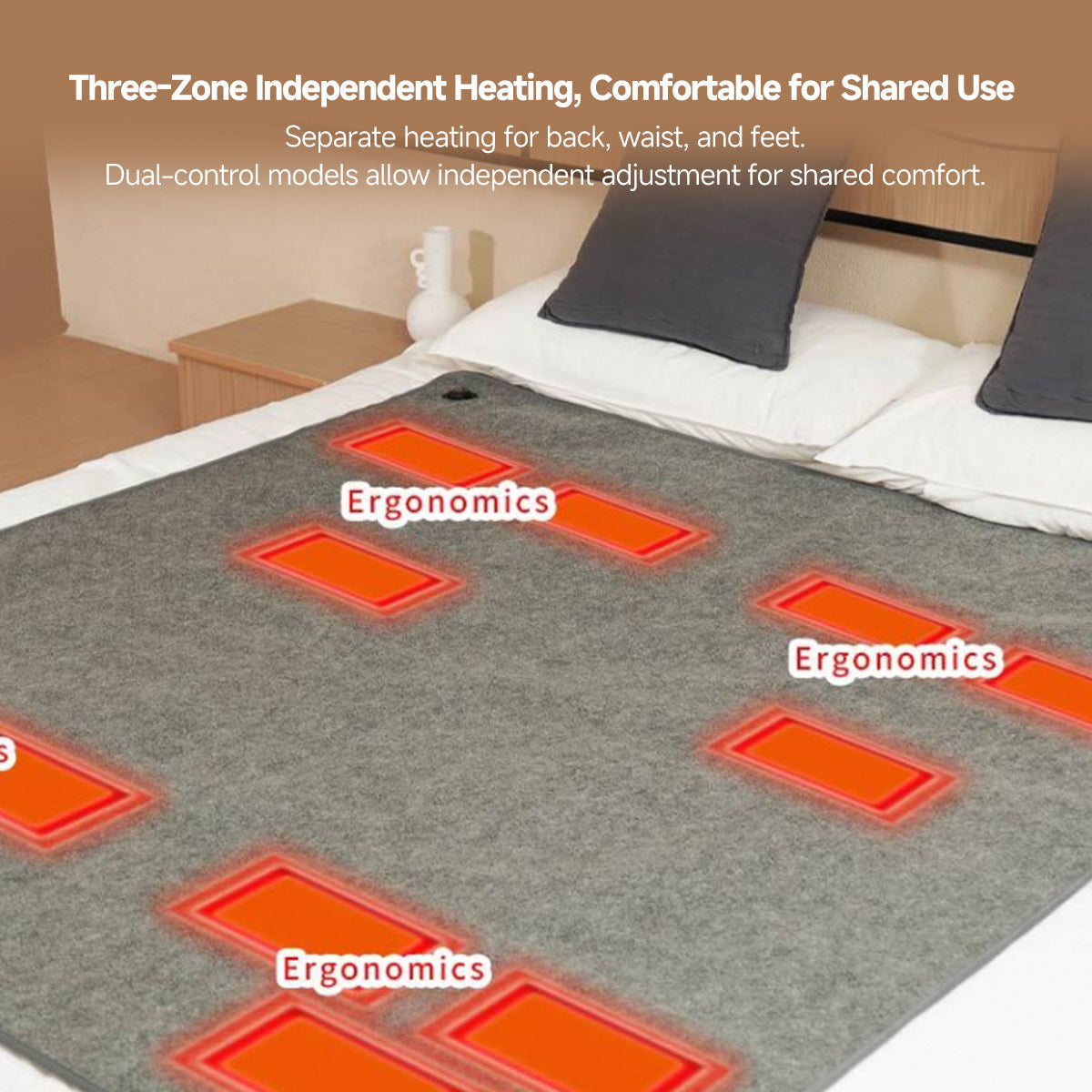 Electric Blanket with 3-Zone Heating and USB Fast Warm-Up