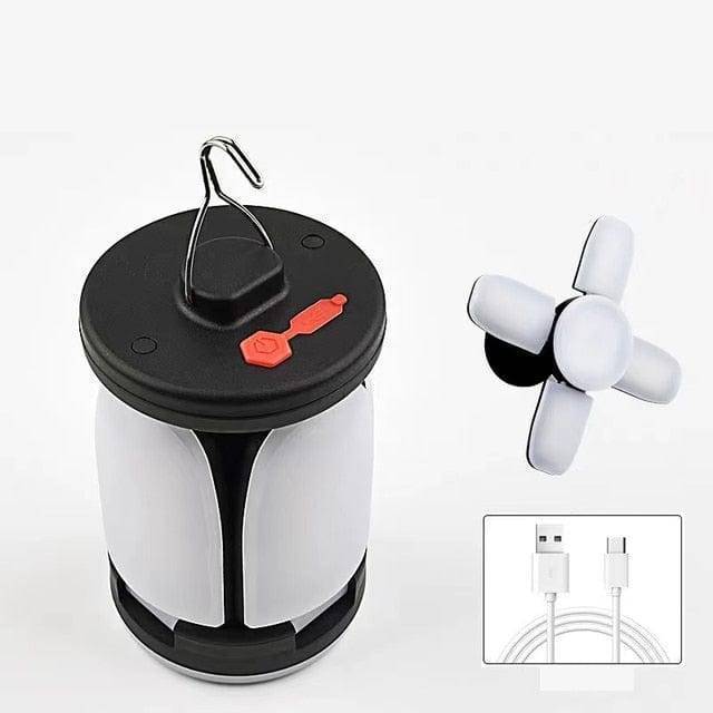 LED Camping Lantern with USB Rechargeable Battery and Solar Option