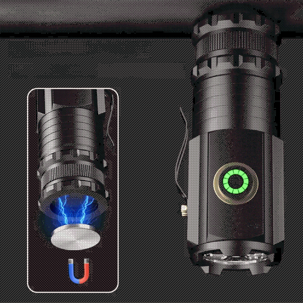 LED Flashlight with Magnetic Base – Rechargeable via USB
