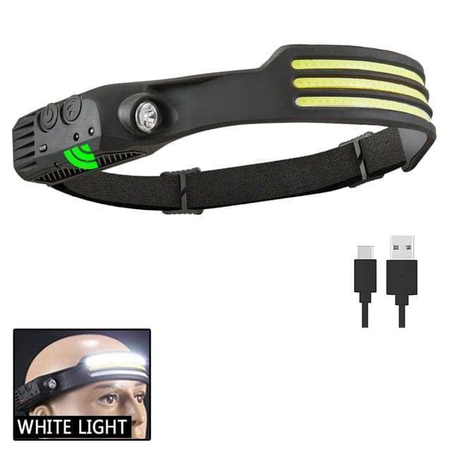 LED Headlamp with USB Rechargeable Sensor for Outdoor Use