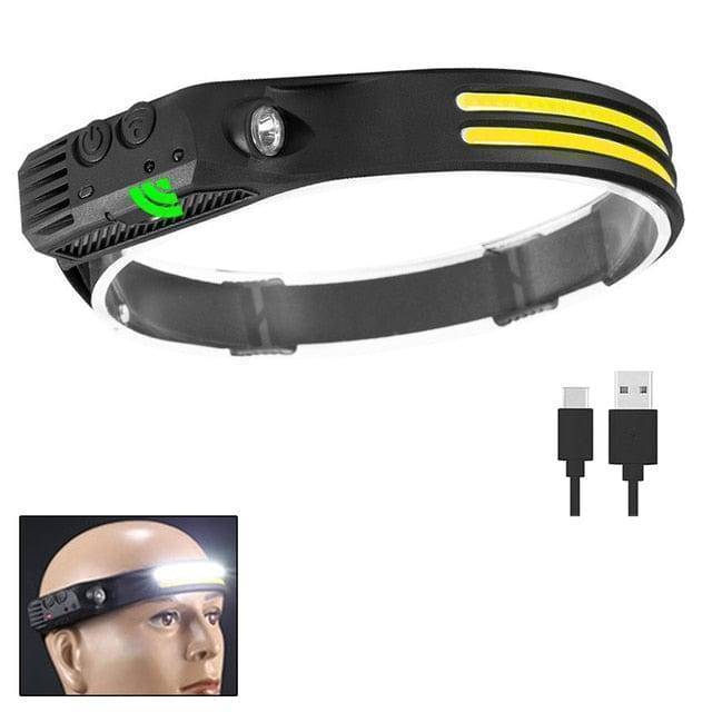 LED Headlamp with USB Rechargeable Sensor for Outdoor Use