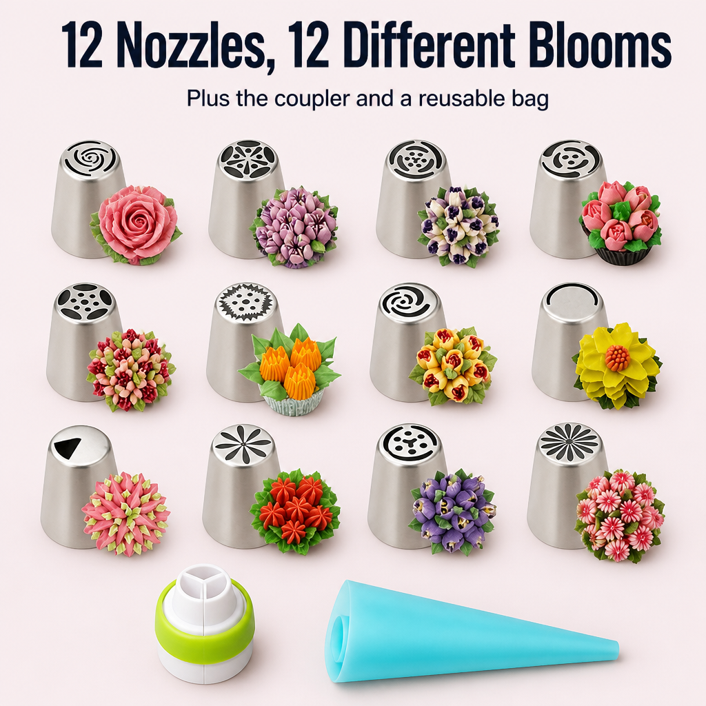 PetalCraft — Pipe a Full Bouquet of Frosting Flowers in One Squeeze