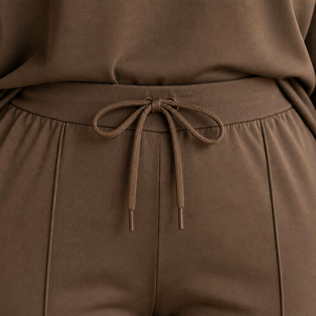 ElysianEase™ – Relaxed Long Sleeve Top & Wide-Leg Pants Set